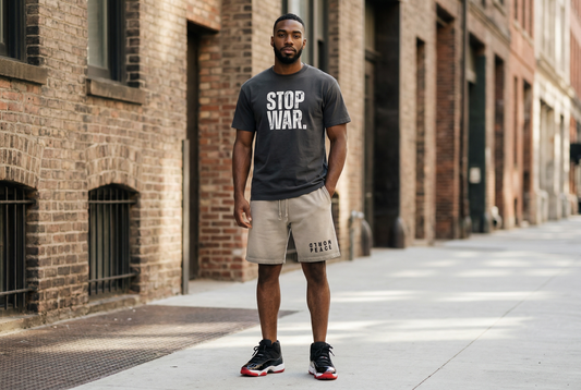 WORLD PEACE Reverse Wash Shorts