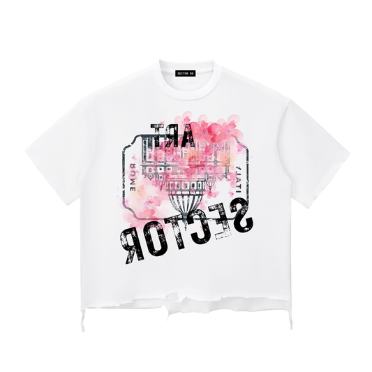 “ROME” Washed Raw-Hem Tee